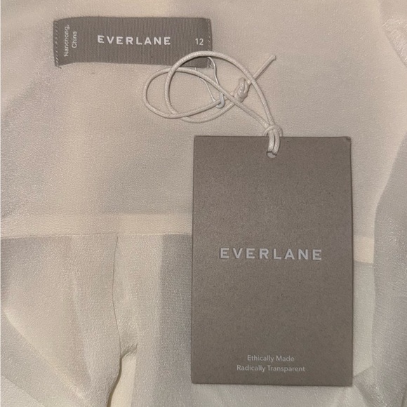 NWT Everlane Button Down 100% Silk Blouse”The Must Have Washable Silk”Size-12 - Picture 5 of 13